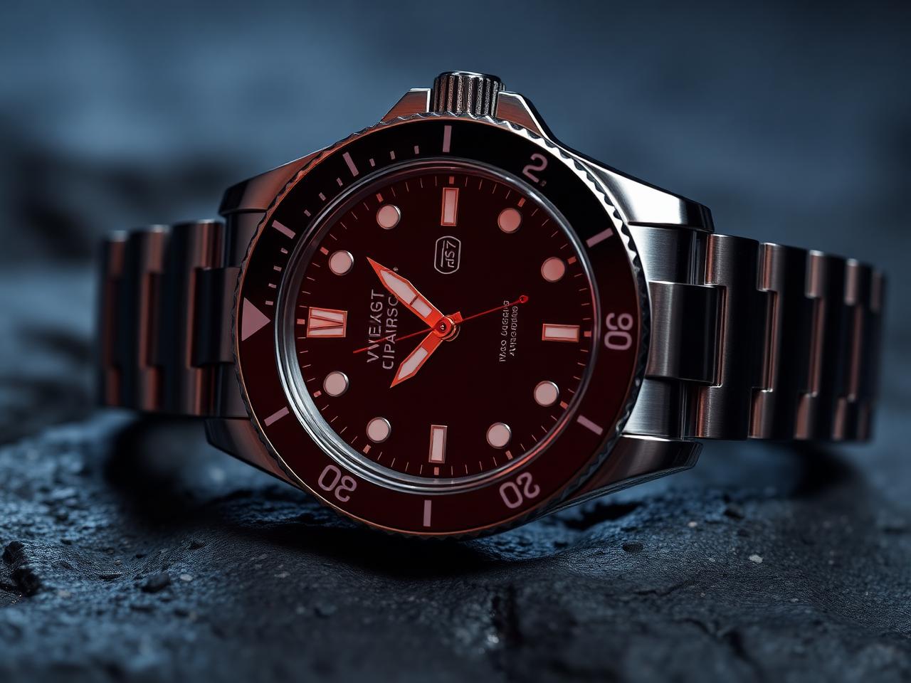 A. Lange & Söhne - Steel dive watch on dark stone
