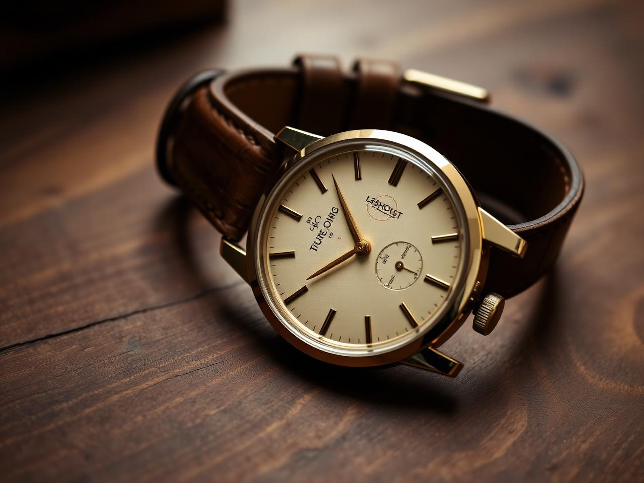 A. Lange & Söhne - Vintage gold watch on antique wood